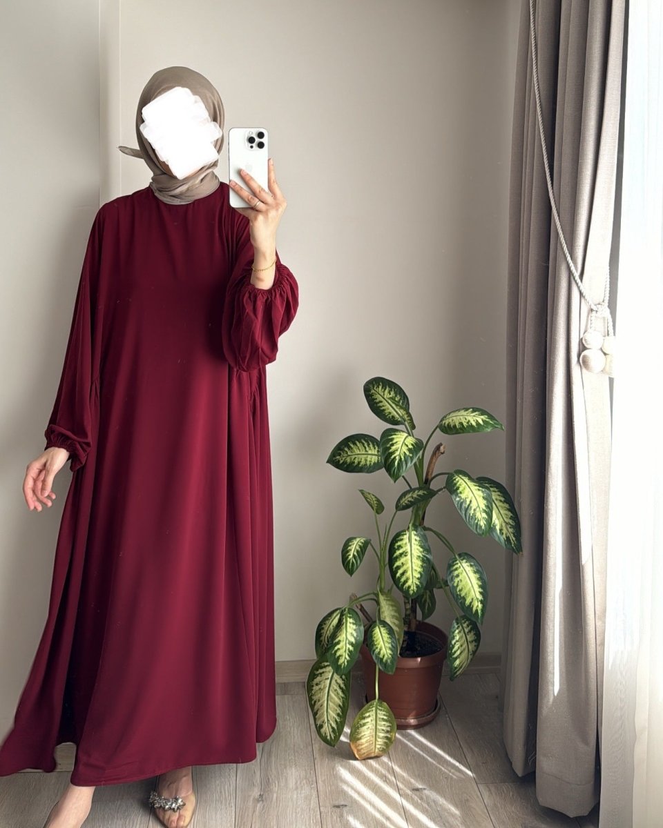 Spring and autumn new Muslim women's clothing pure color elegant fashion loose pullover abaya (MA153) - Mariam's Collection