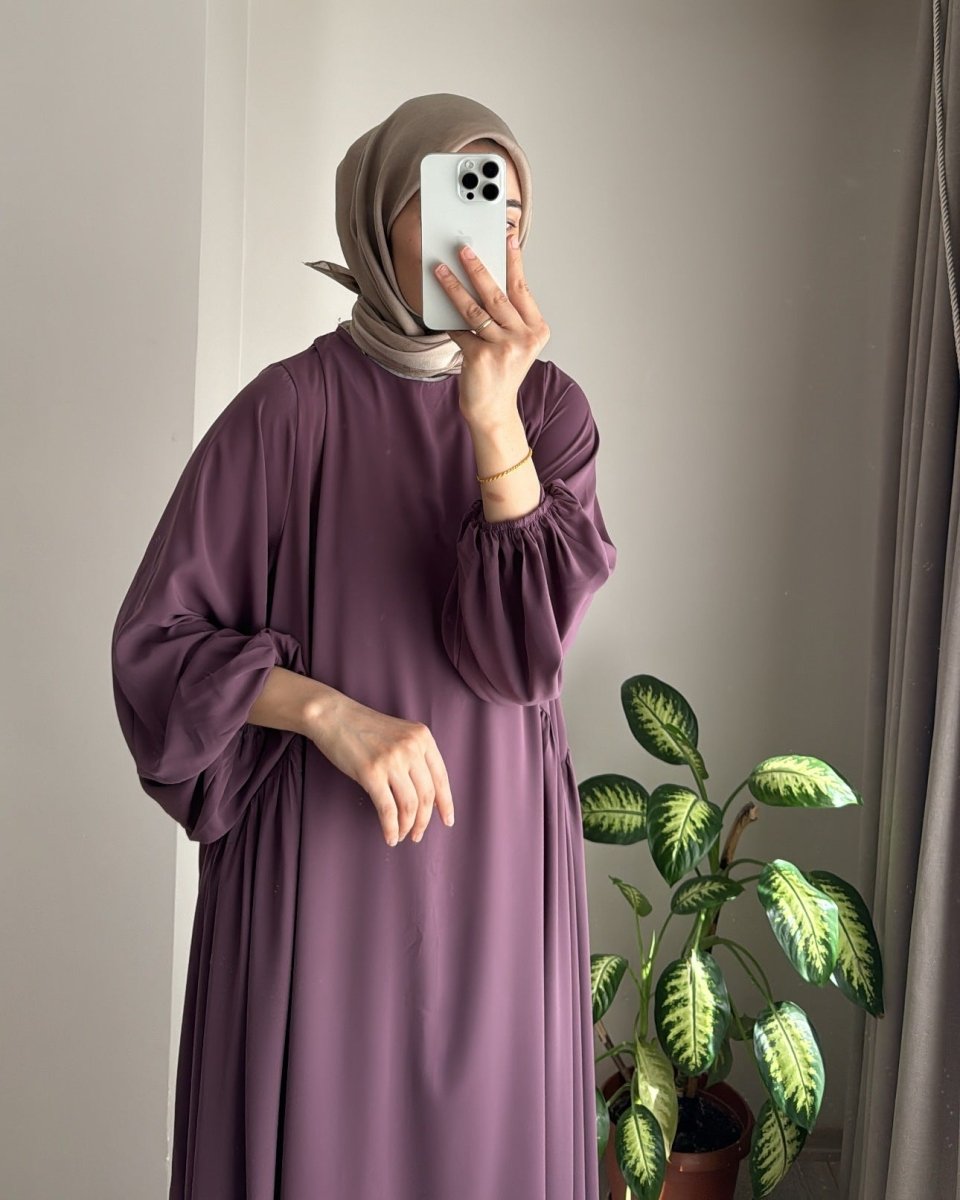 Spring and autumn new Muslim women's clothing pure color elegant fashion loose pullover abaya (MA153) - Mariam's Collection
