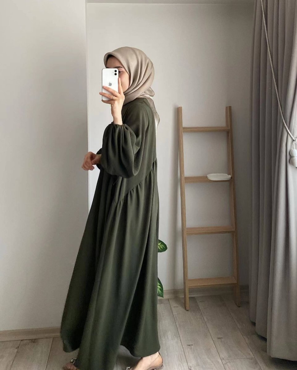 Spring and autumn new Muslim women's clothing pure color elegant fashion loose pullover abaya (MA153) - Mariam's Collection