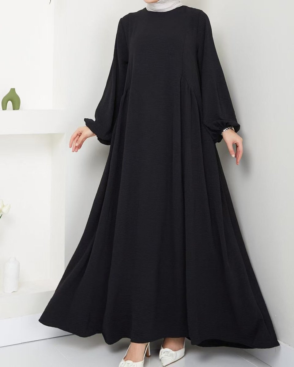 Spring and autumn new Muslim women's clothing pure color elegant fashion loose pullover abaya (MA153) - Mariam's Collection