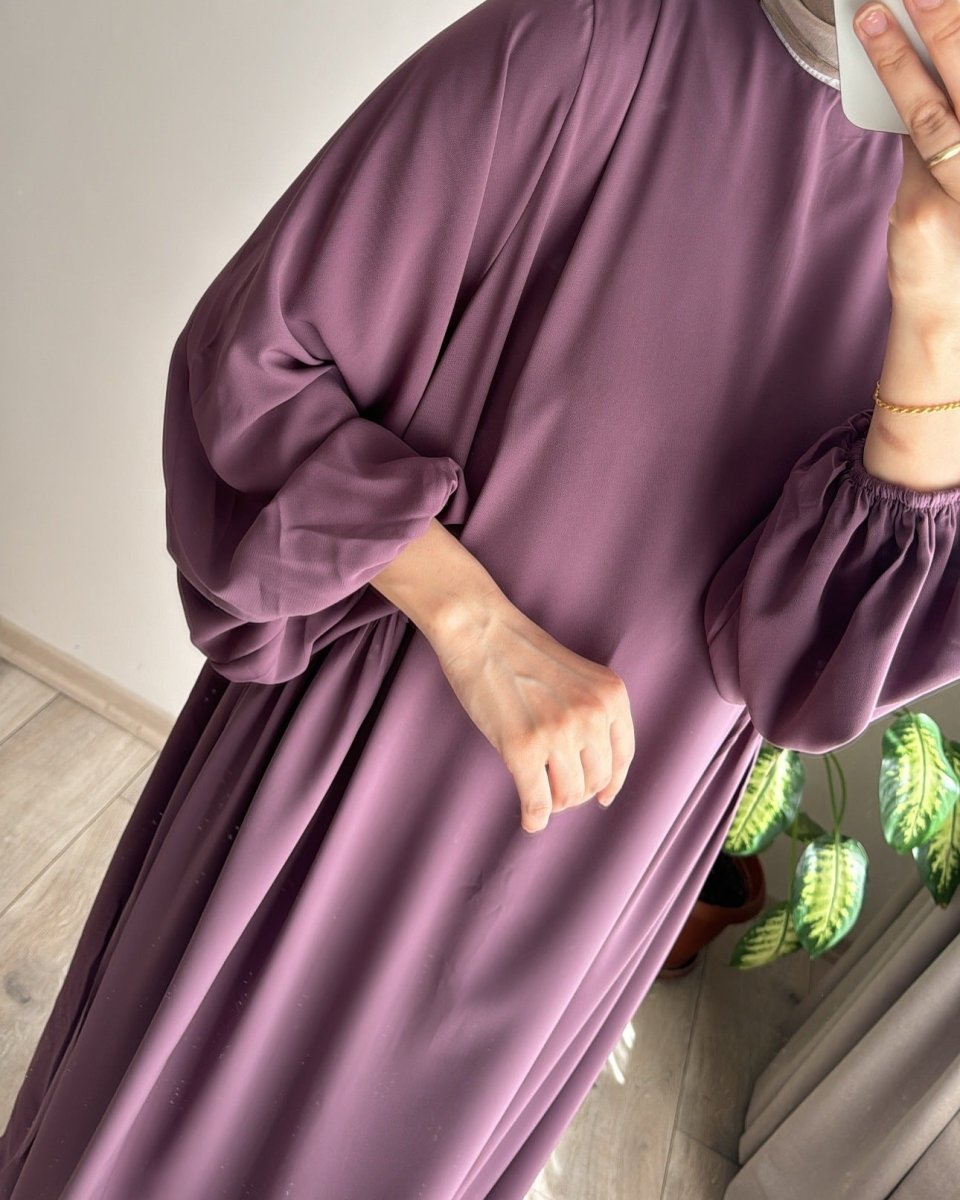 Spring and autumn new Muslim women's clothing pure color elegant fashion loose pullover abaya (MA153) - Mariam's Collection