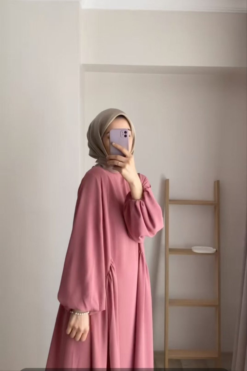 Spring and autumn new Muslim women's clothing pure color elegant fashion loose pullover abaya (MA153) - Mariam's Collection