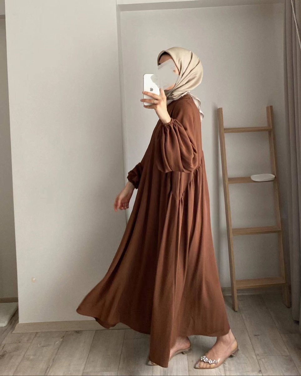 Spring and autumn new Muslim women's clothing pure color elegant fashion loose pullover abaya (MA153) - Mariam's Collection