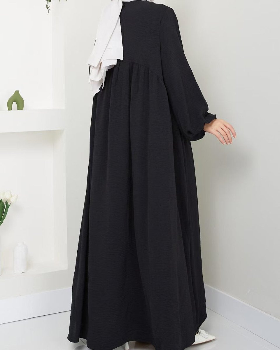 Spring and autumn new Muslim women's clothing pure color elegant fashion loose pullover abaya (MA153) - Mariam's Collection