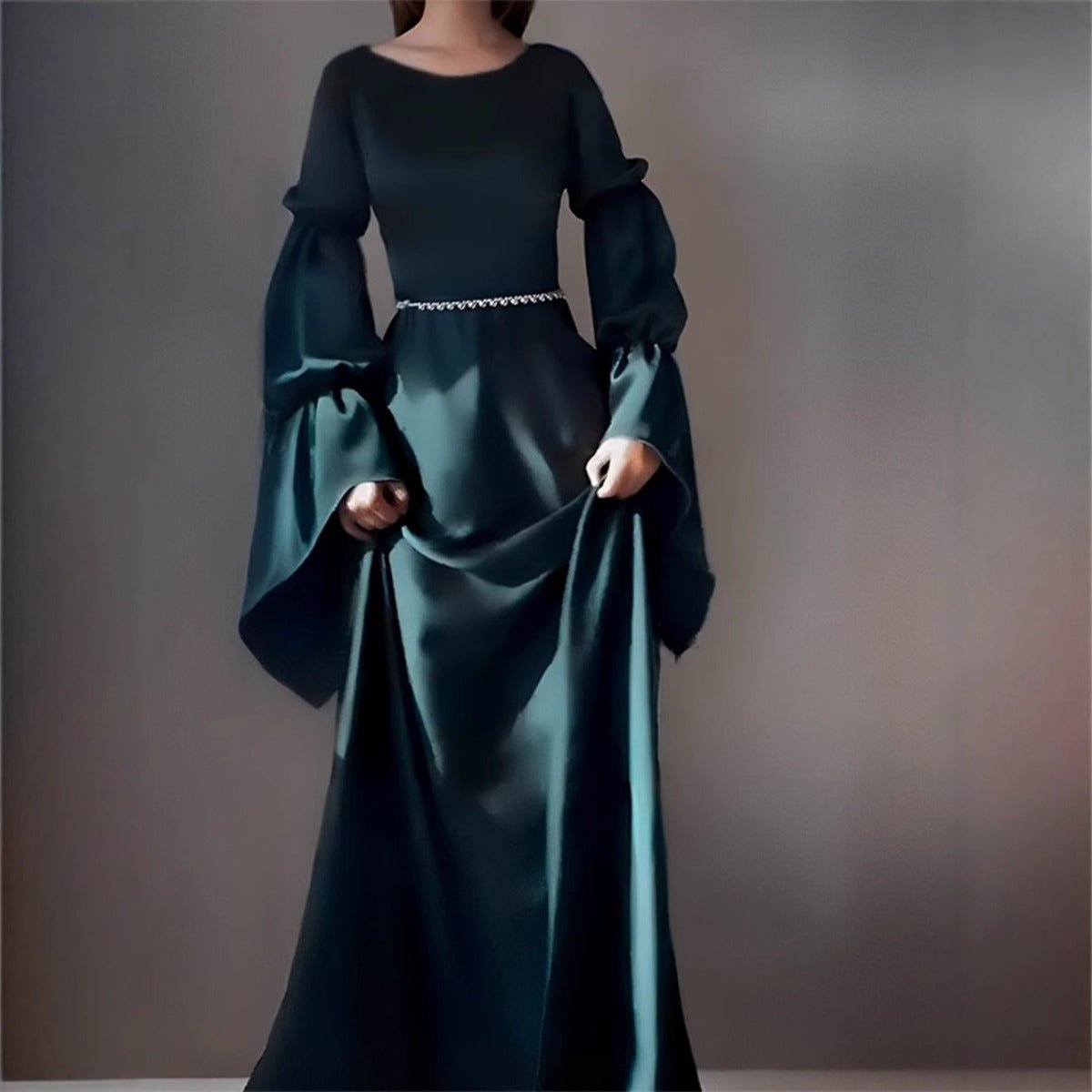 Luxury Slim-Fit Long Sleeve Dress Abaya | Emerald Green Maxi Dress 2025 Luxury Slim-Fit Long Sleeve Dress Abaya | Emerald Green Maxi Dress 2025