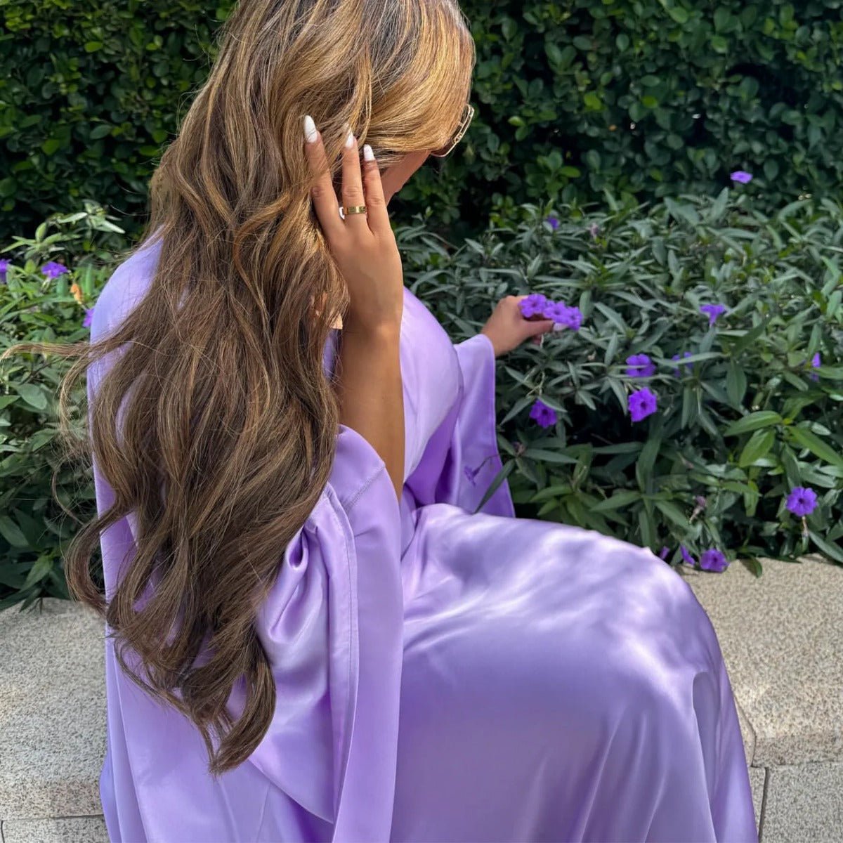 Spring/Summer Evening Wear Celestial Glow Robe Dress Collection |Batwing Sleeve Party Dresses with Metallic Sheen. (MA247) - Mariam's Collection