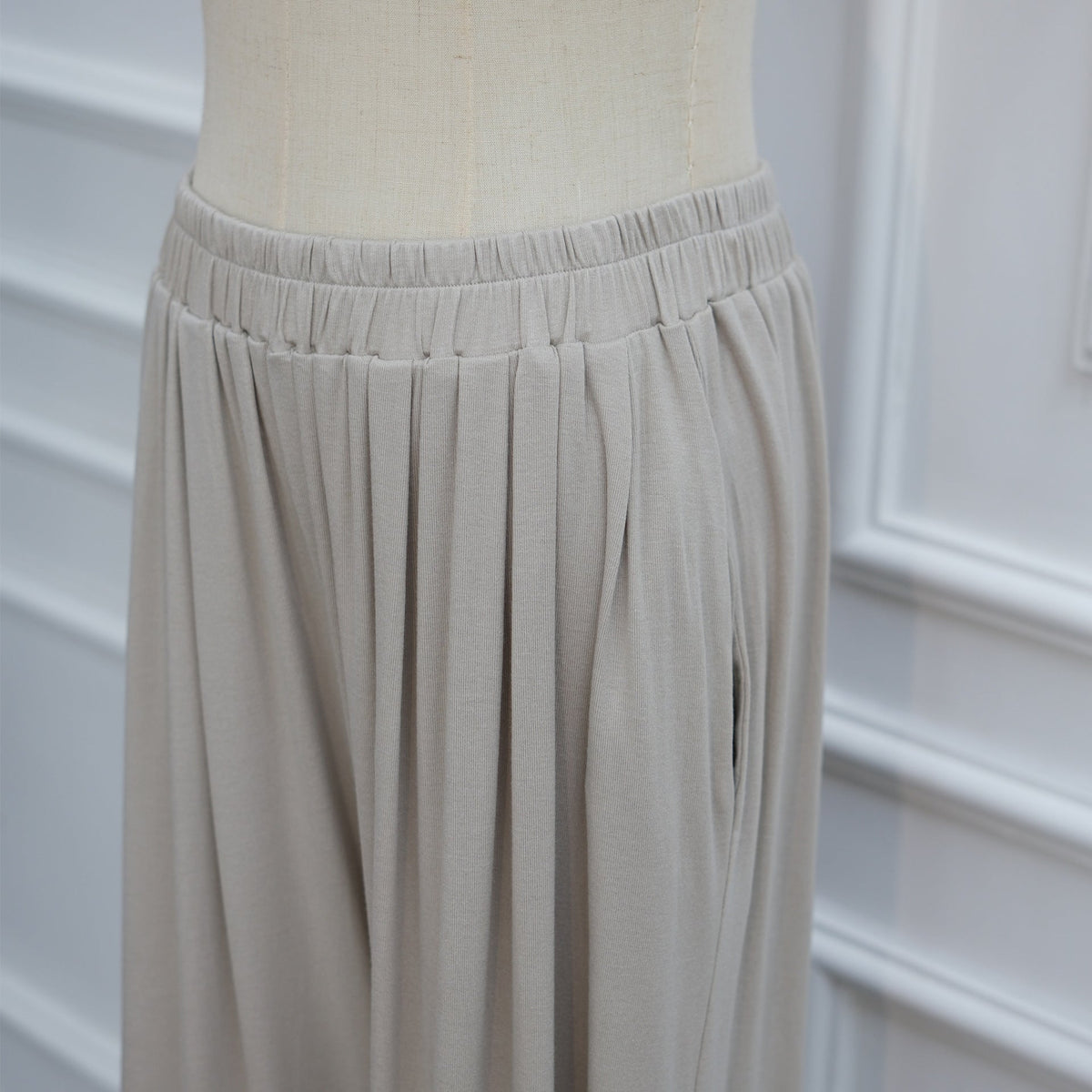 Stretch Jersey-Feel Top & Wide-Leg Pants Set(MS585) - Mariam's Collection