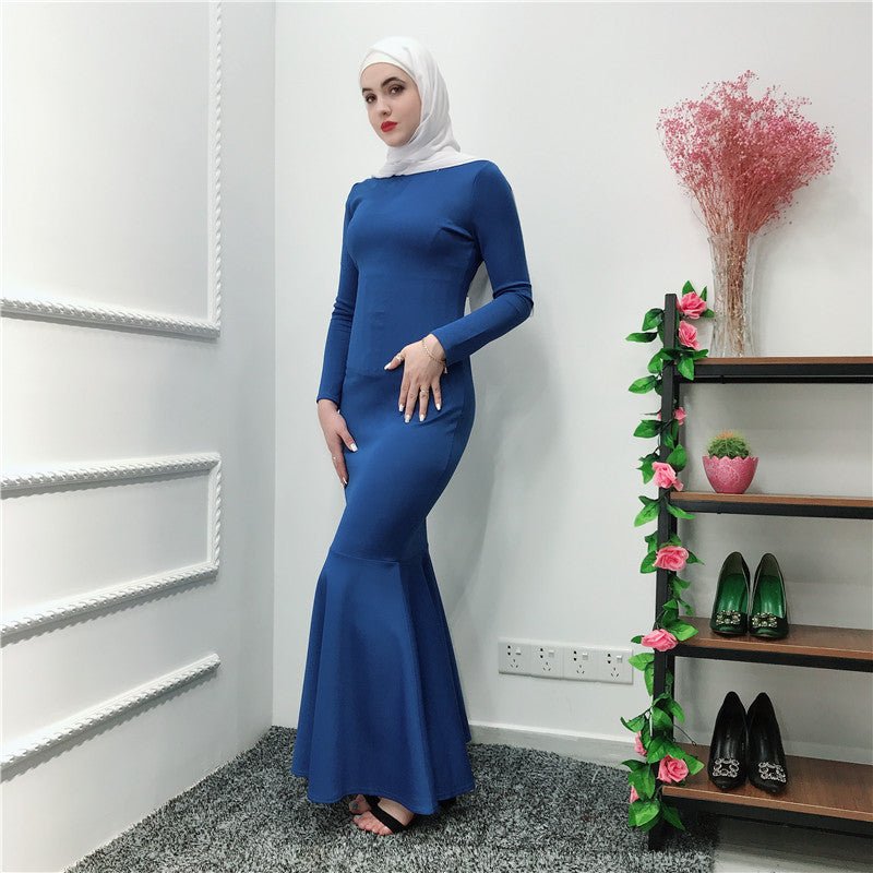 Stretch Mermaid Hem Maxi Dress – Bodycon Modest Dress