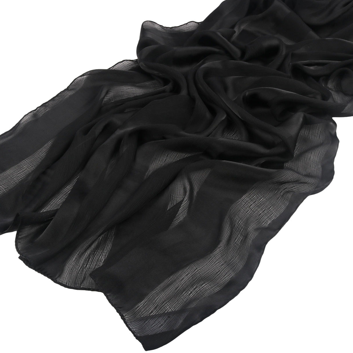 Striped Crinkle Chiffon Hijab with Organic Texture (MH143) - Mariam's Collection