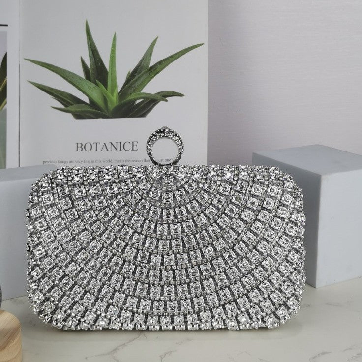 Stunning Crystal - Front Glitter - Back Clutch – Trendy Square Evening Bag for Parties & Galas (MAC275) - Mariam's Collection