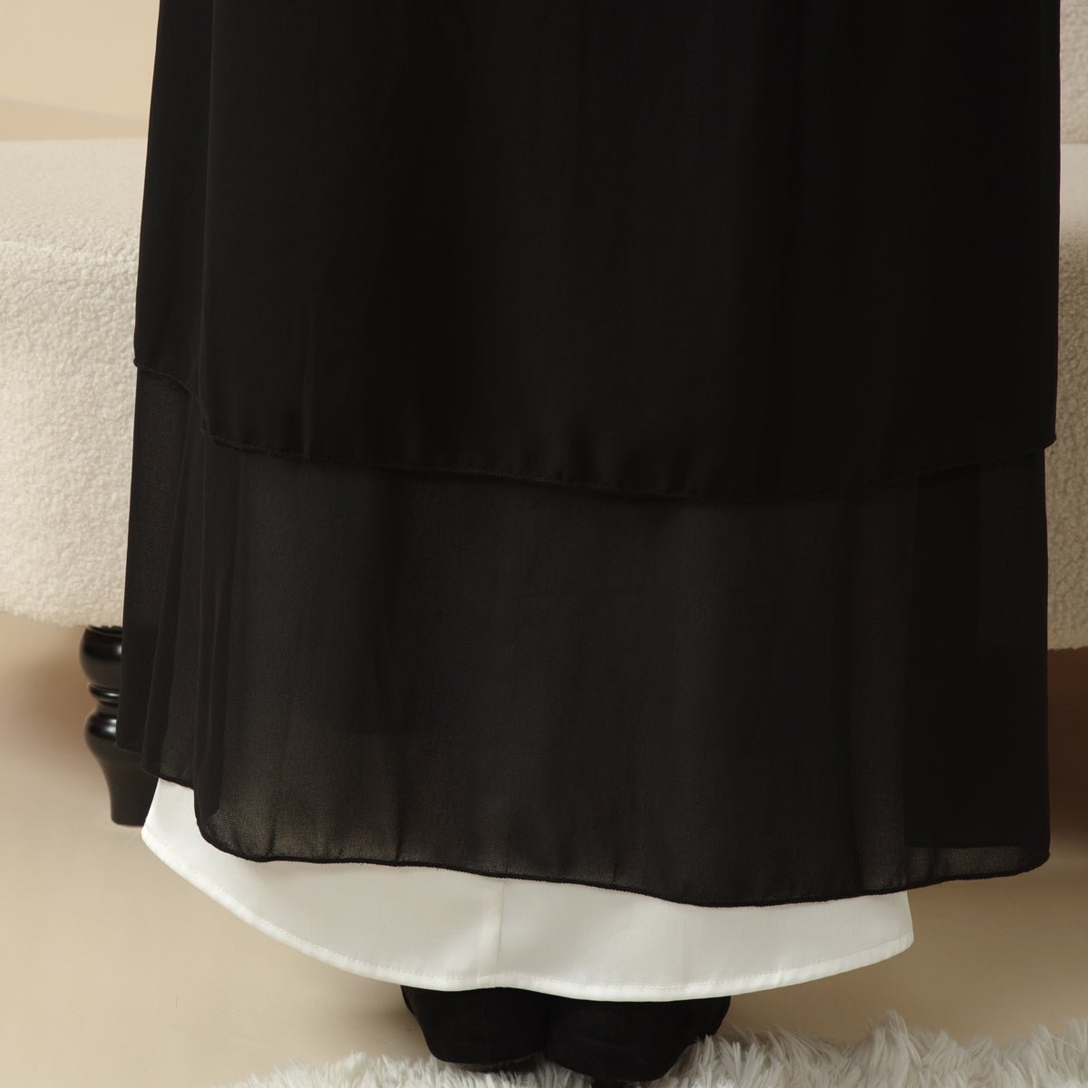 Stylish Chiffon Muslim Set Abaya (MOA008) - Mariam's Collection