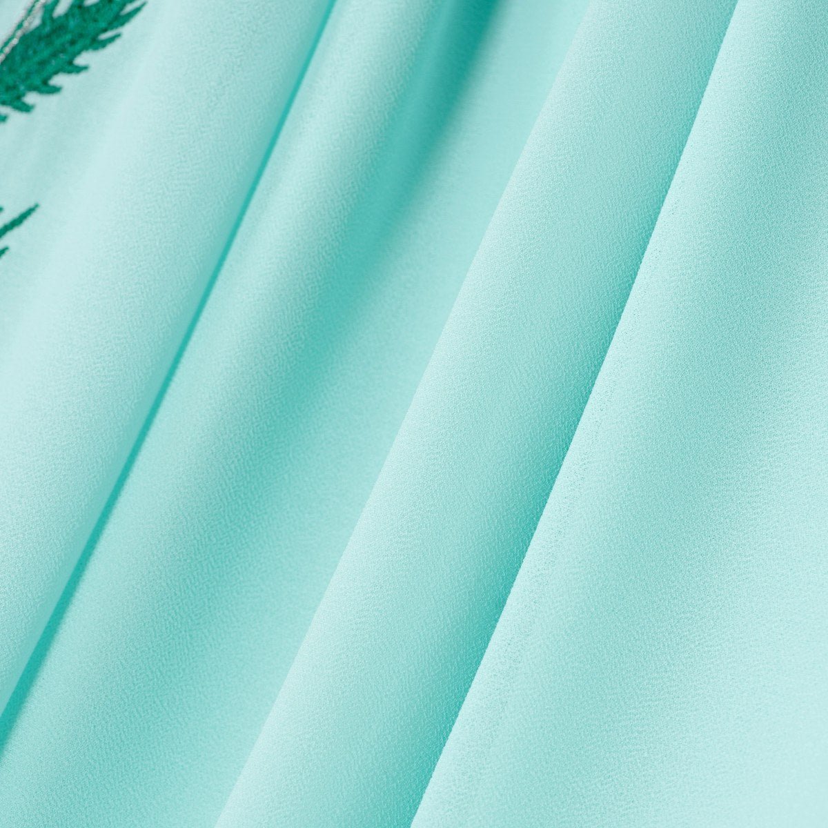 Summer Floral Embroidered Elegant Crew Neck Long Sleeve Chiffon Abaya Dress with Matching Headscarf. (MA230) - Mariam's Collection