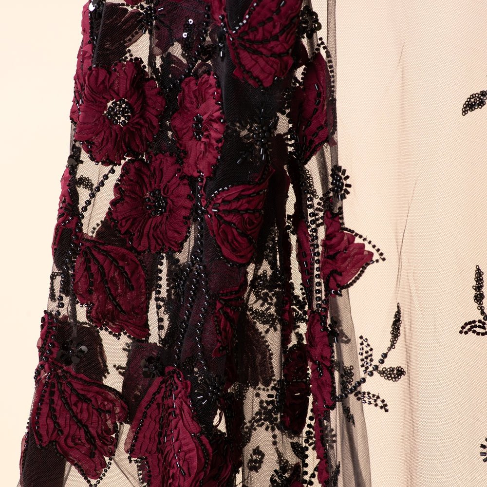Sunlit Petals Floral Embroidered Abaya – Secret Garden Series (MOA300) - Mariam's Collection
