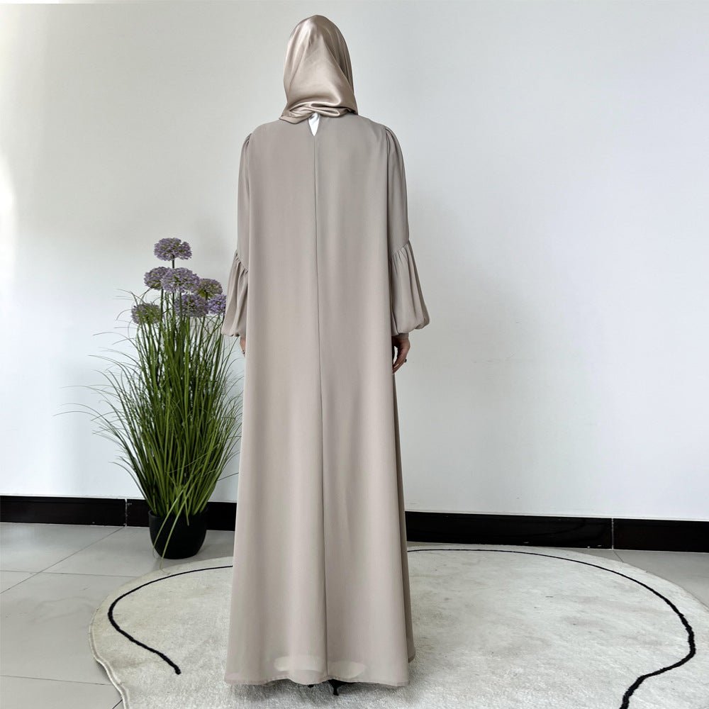 Temperament Chiffon Lantern Sleeve Abaya (MA123) - Mariam's Collection