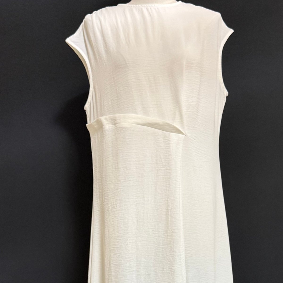 Textured Crepe Cap Shoulder Maxi Dress with Waist Pleat & Back Zip (MS436)(MS436) - Mariam's Collection