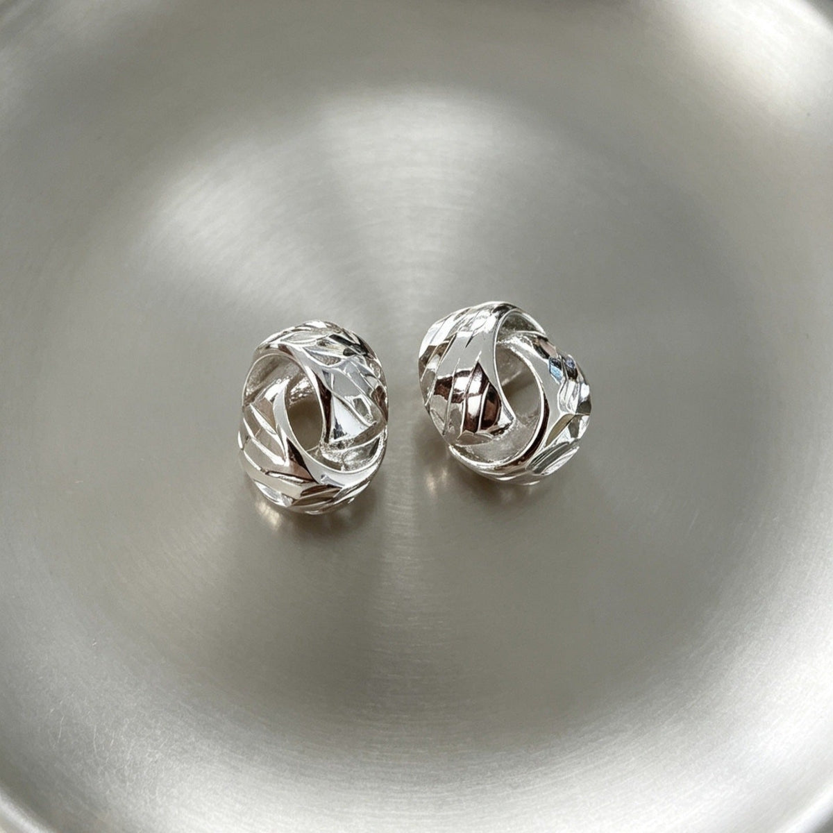 Textured Double Layer C-Hoop Earrings(MAC461) - Mariam's Collection
