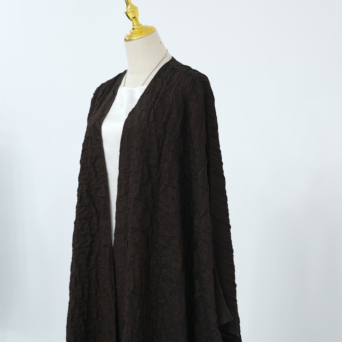Textured Jacquard Abaya with Batwing Cardigan & Belt(MOA281) - Mariam's Collection