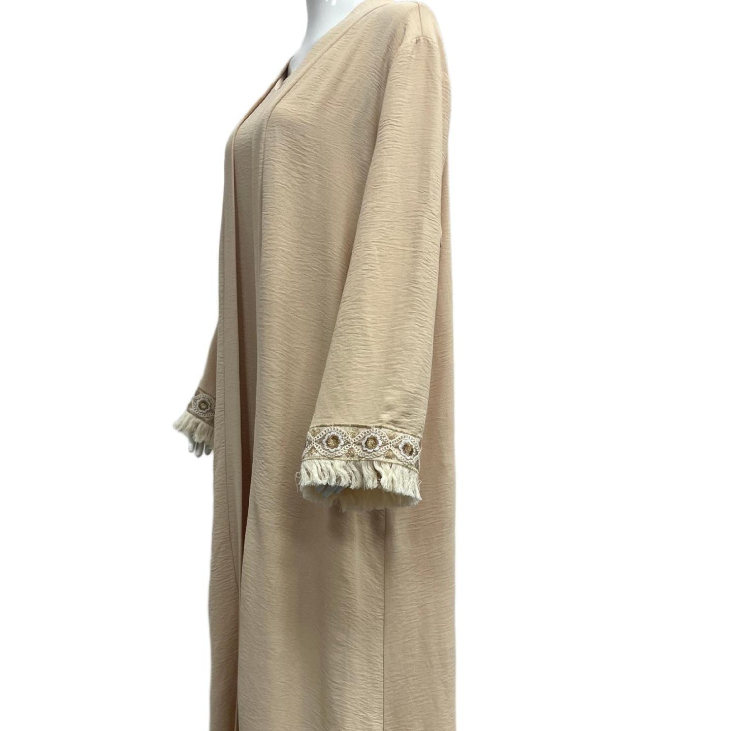 Textured Three-Piece Abaya Set(MOA346) - Mariam's Collection