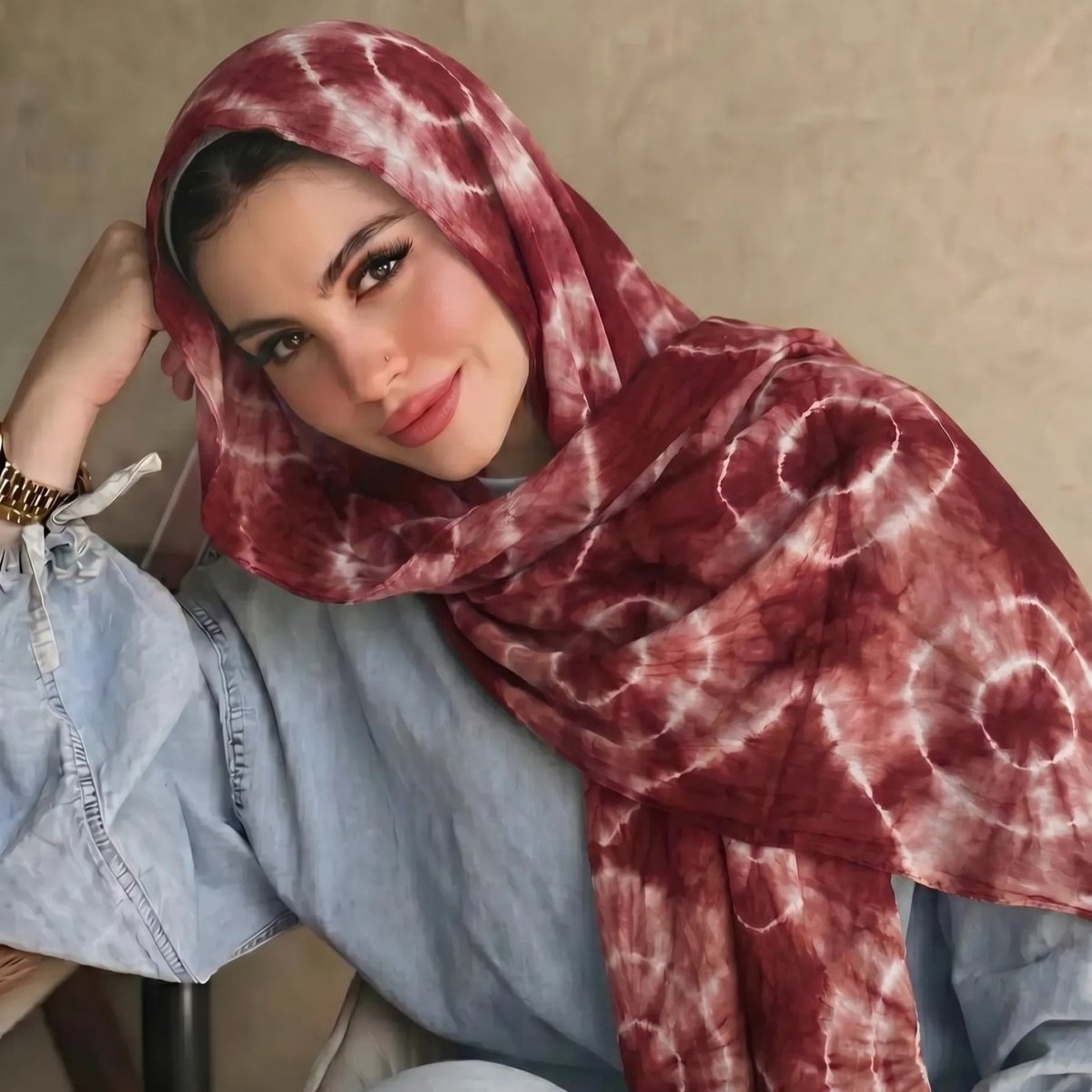 Tie-Dye Hijab Scarf(MH232) - Mariam's Collection