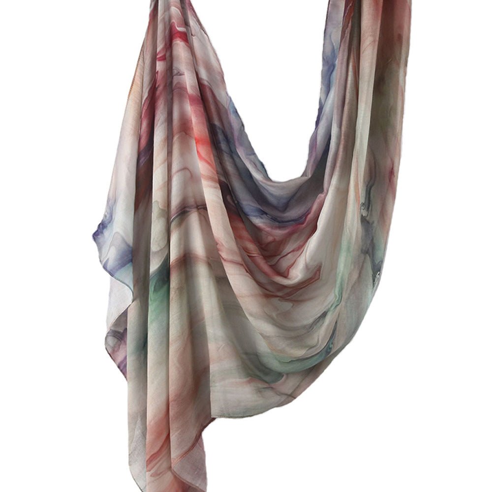 Tie - Dye Watercolor Print Satin Hijab Scarf(MH212) - Mariam's Collection