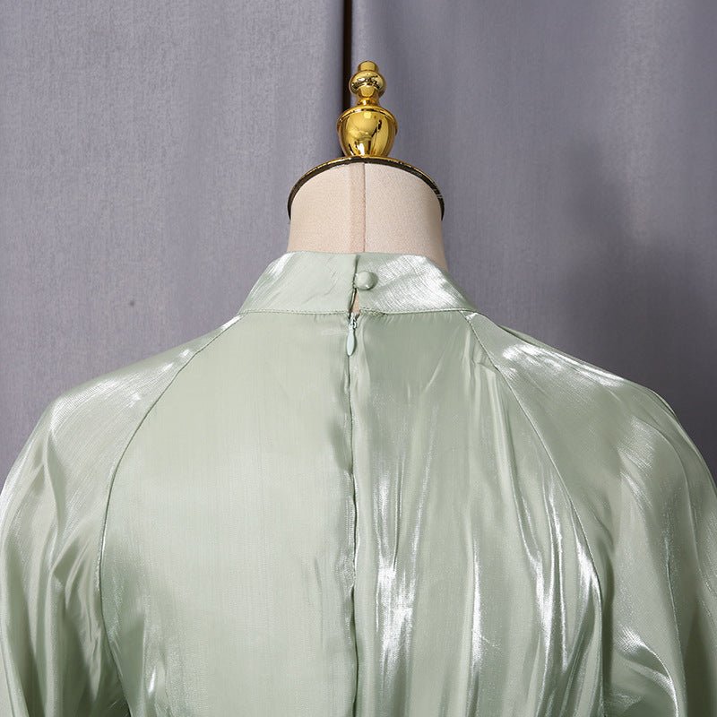 Tiered Ruffle Gown with Pintuck Bodice(MS256) - Mariam's Collection