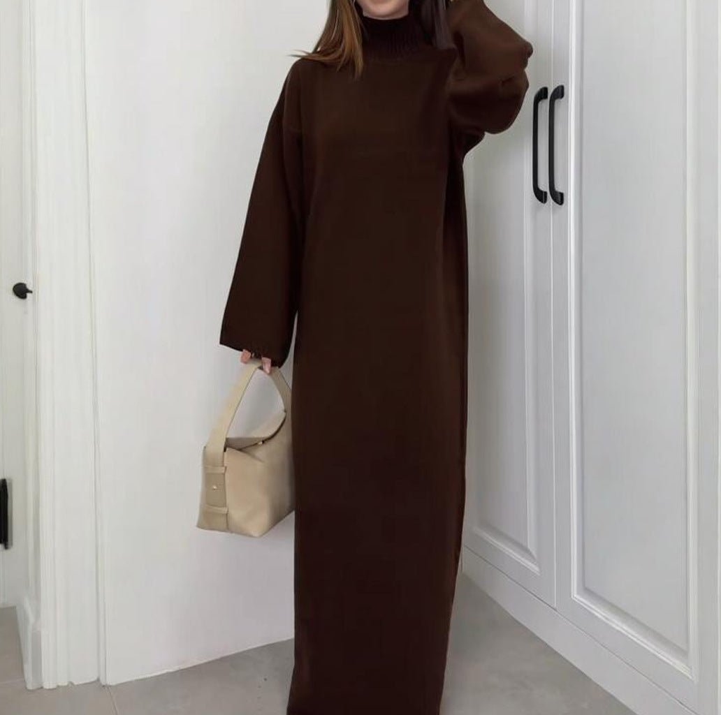 Turtleneck Knit Maxi Dress(MS547) - Mariam's Collection