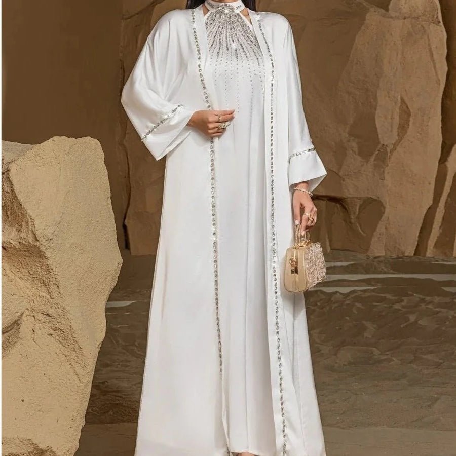 Two-Piece Kaftan Fashion Hand-Stitched Diamond Dress(MOA150) - Mariam's Collection