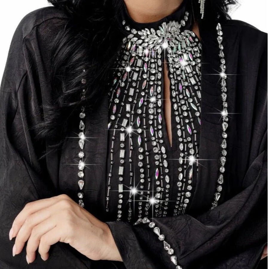 Two-Piece Kaftan Fashion Hand-Stitched Diamond Dress(MOA150) - Mariam's Collection