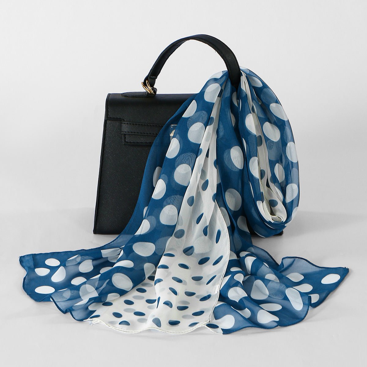 Two-Tone Polka Dot Chiffon Hijab Scarf(MH247) - Mariam's Collection