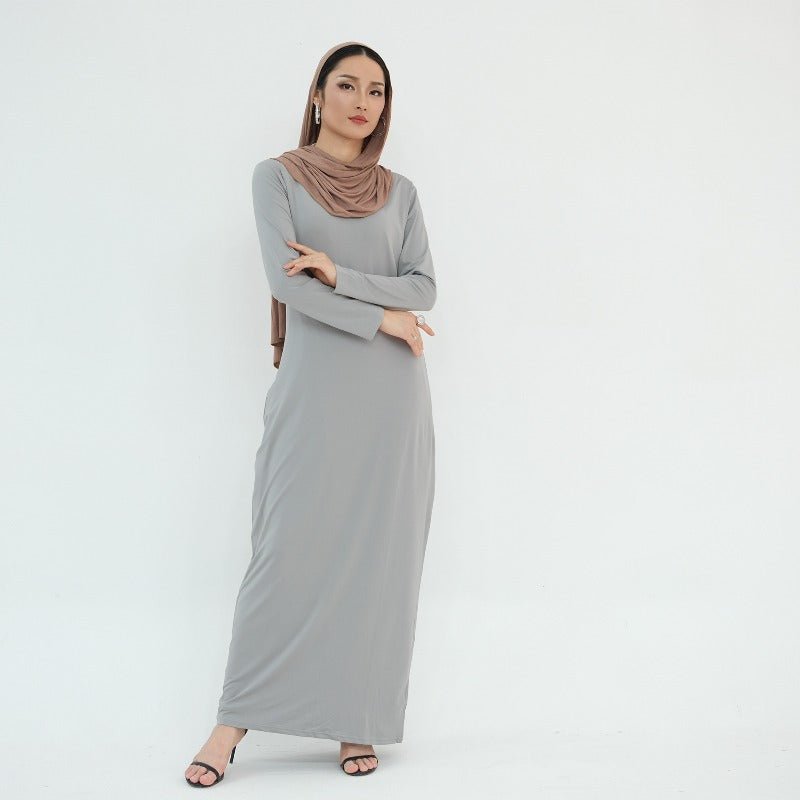 Ultra Long Milk Silk Soft Layering Essential Base Dress
