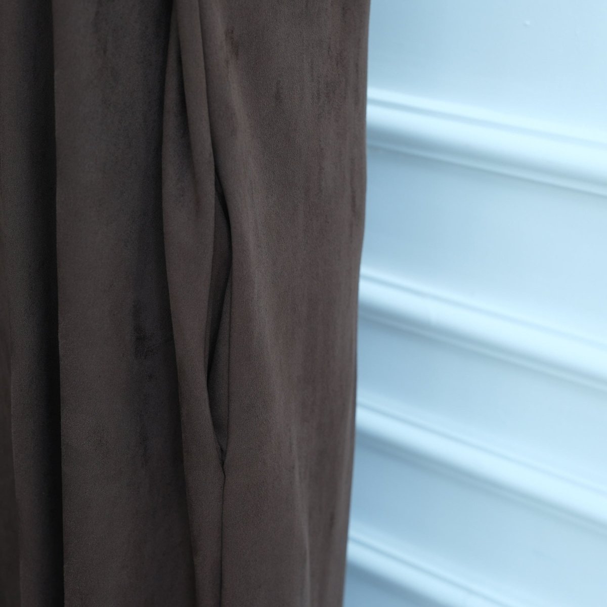 V - Neck Suede - Look Abaya with Attached Cape(MOA247) - Mariam's Collection