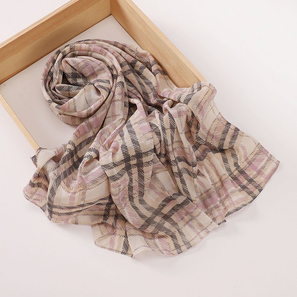 Versatile Chiffon Printed Floral Scarf Hijab (MH183) - Mariam's Collection