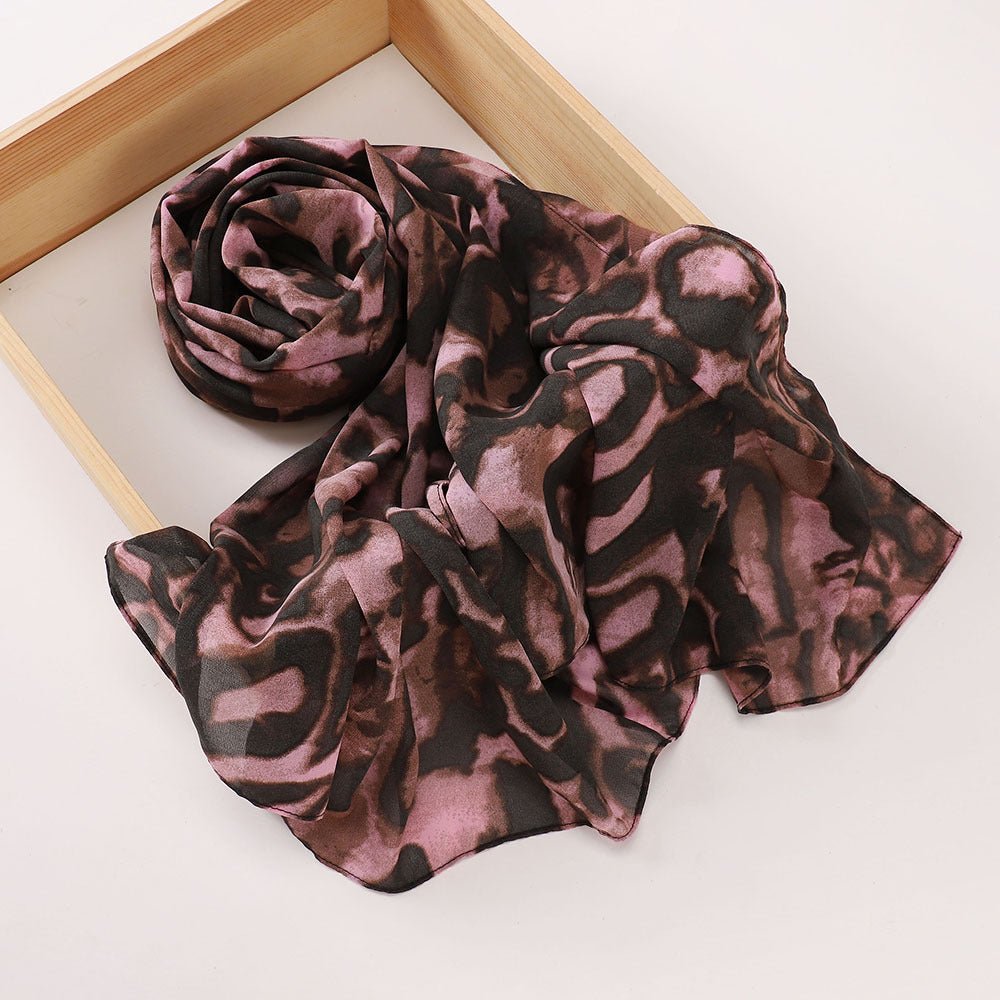 Versatile Chiffon Printed Floral Scarf Hijab (MH183) - Mariam's Collection