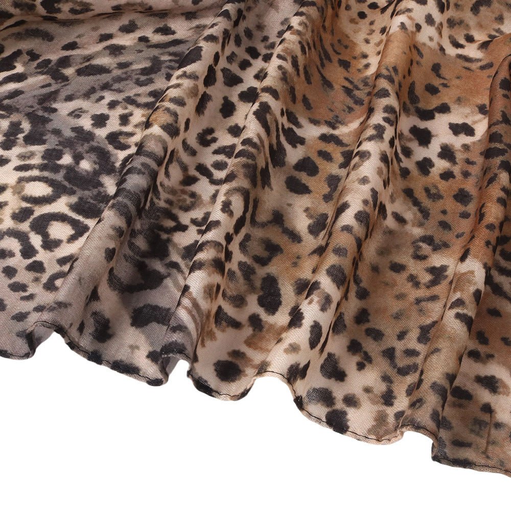 Versatile Leopard Print Fashionable Hijab (MH164) - Mariam's Collection