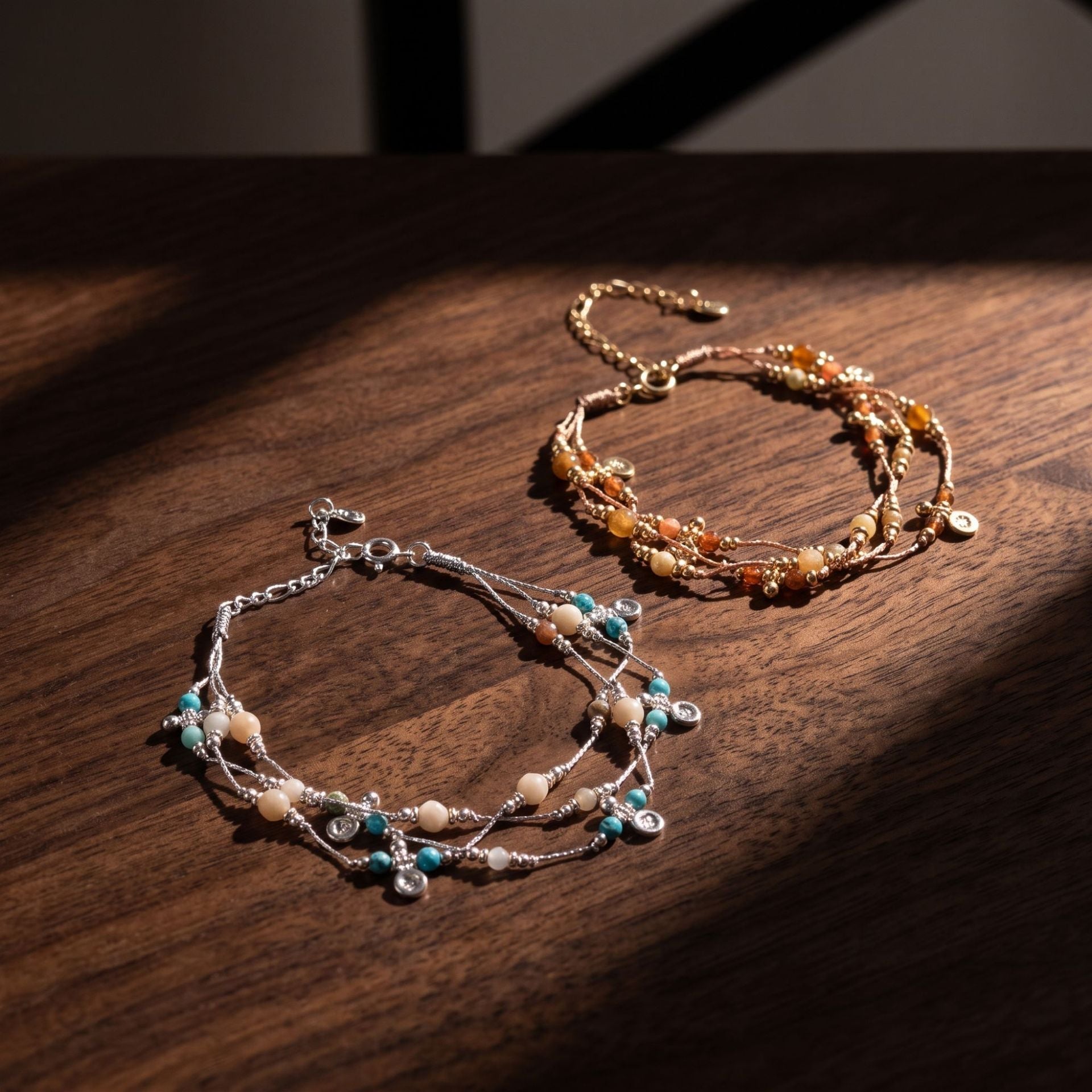Vintage Bohemian Beaded Cord Bracelet(MAC462) - Mariam's Collection