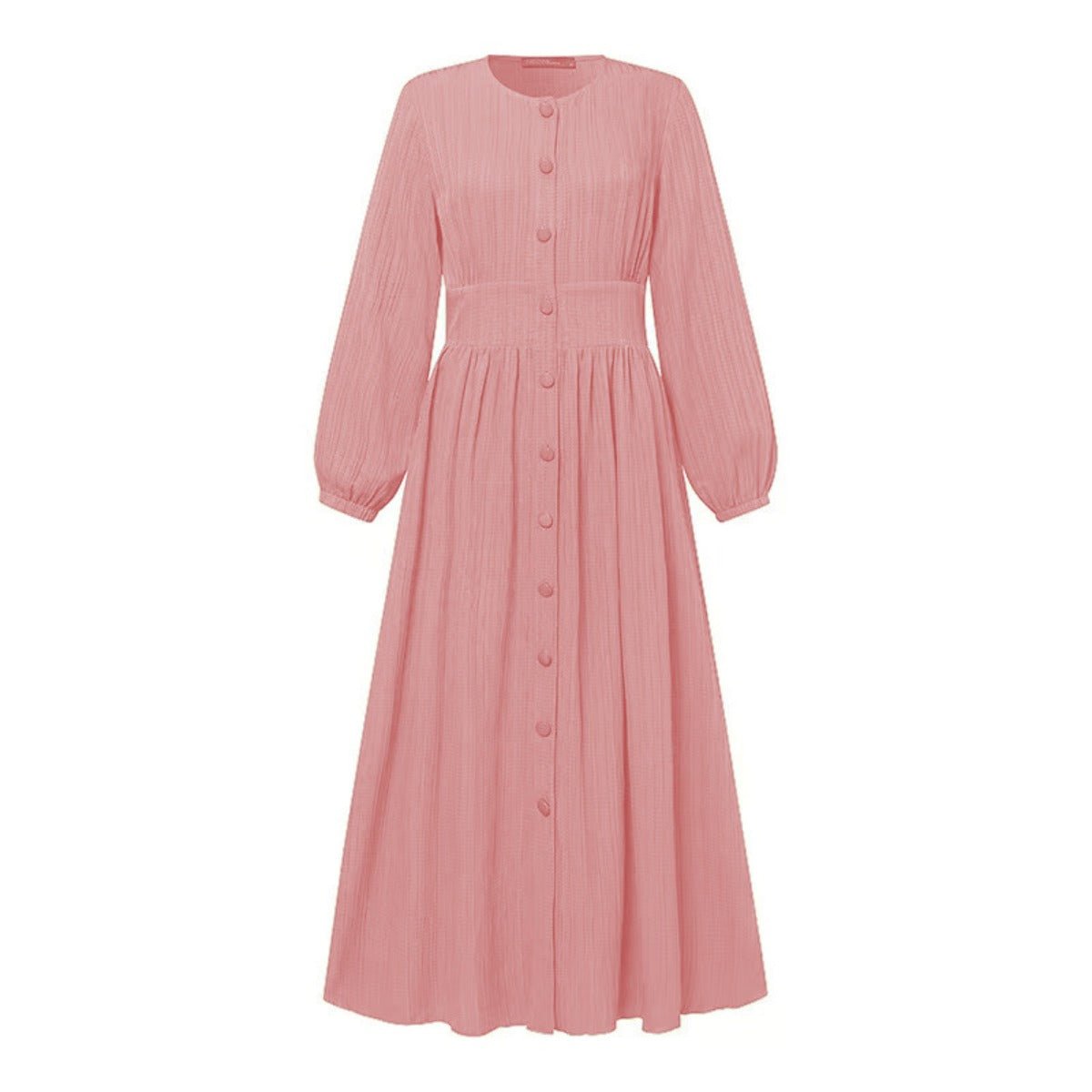 Vintage Button - Front Abaya Dress | Long Sleeve Modest Robe. (MA256) - Mariam's Collection