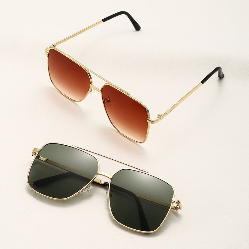 Oversized Aviator Sunglasses Double Bridge Vintage Fashion Gradient Lenses Amazon.com: Fozono Classic Retro Aviator Sunglasses for  main image 2