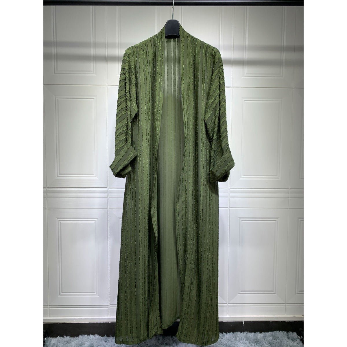 Vintage Knitted Cardigan Abaya | Modest Longline Open Front Jacket for Women(MOA217) - Mariam's Collection