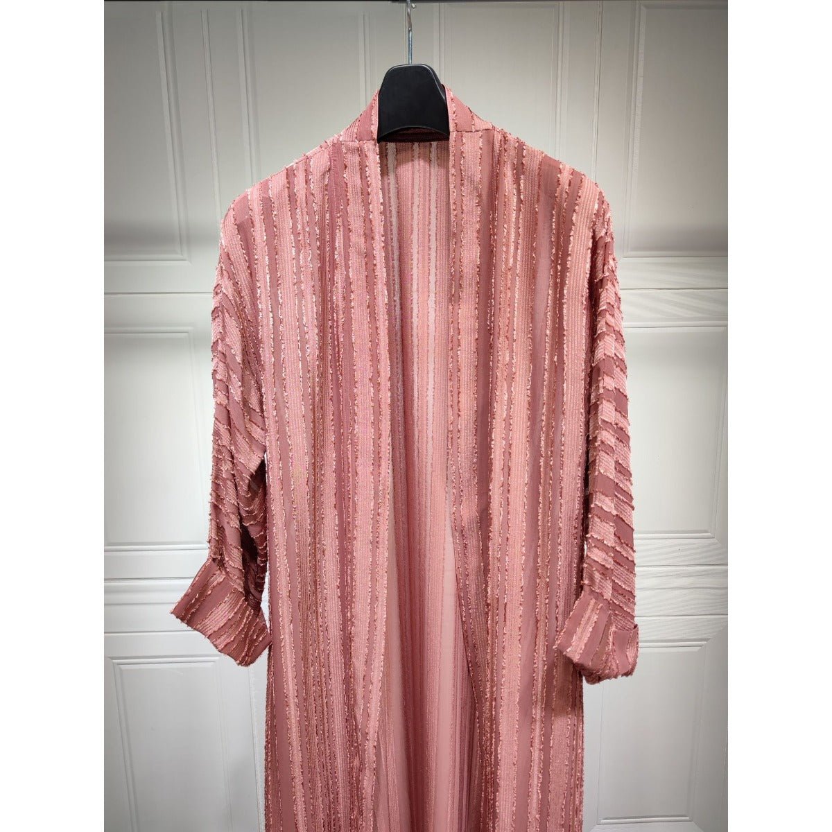 Vintage Knitted Cardigan Abaya | Modest Longline Open Front Jacket for Women(MOA217) - Mariam's Collection
