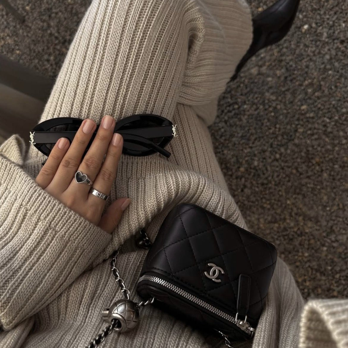 Vintage Ribbed Knit Sweater Set | High Neck Pullover & Wide Leg Pants(MS139) - Mariam's Collection