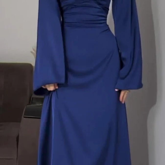 Waist Slim Abaya, Strappy Solid Color Abaya (MA106) - Mariam's Collection