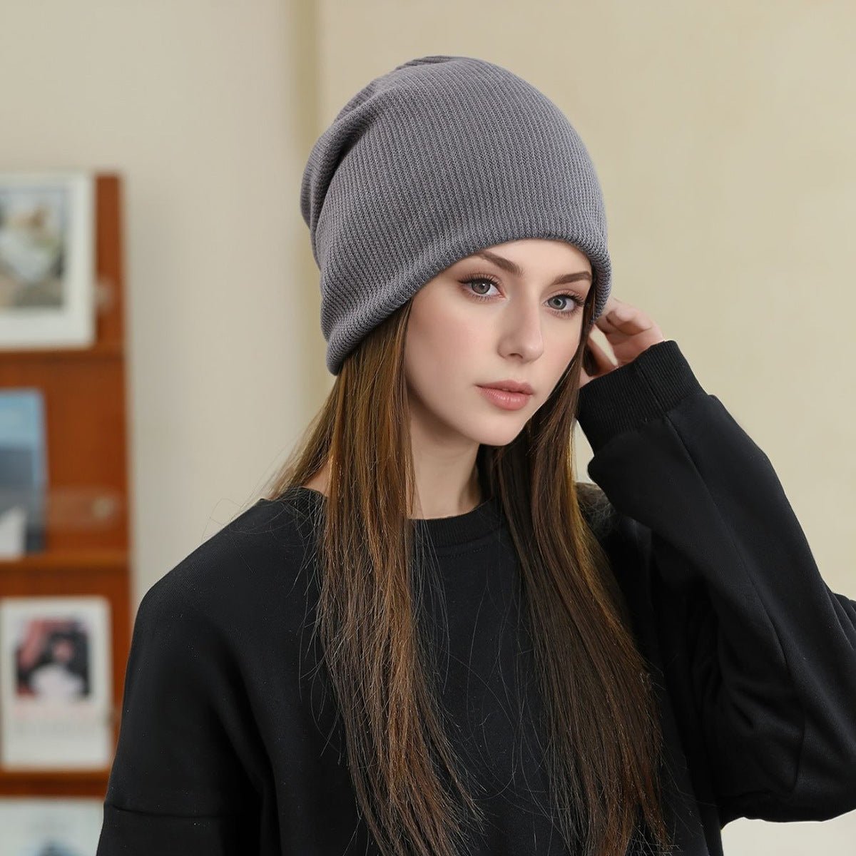 Warm Knit Beanie with Looped Scarf Set (MAC299) - Mariam's Collection