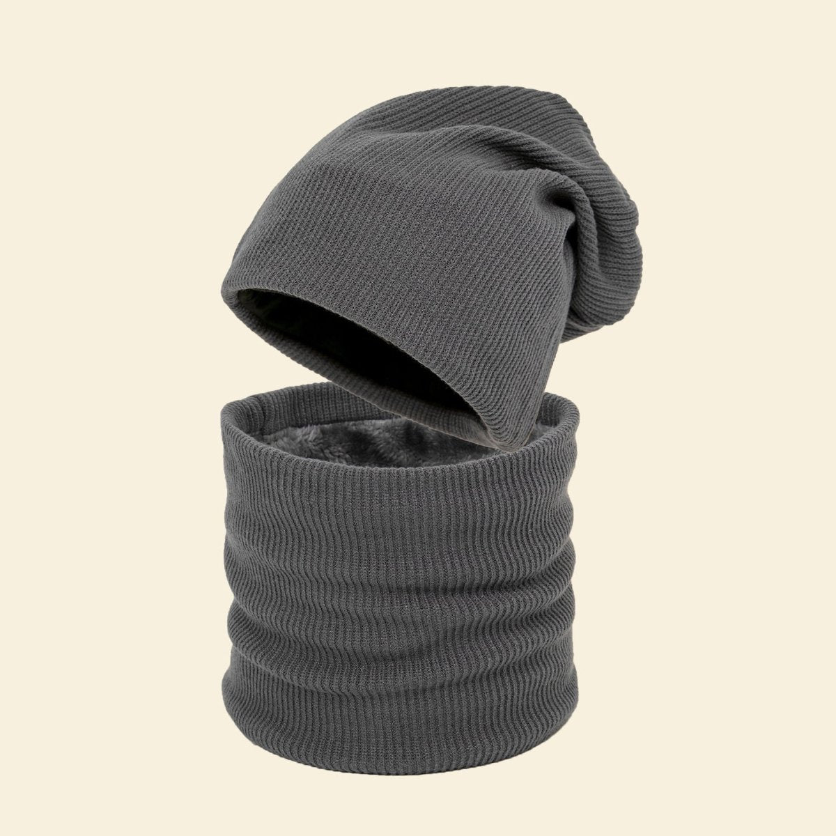 Warm Knit Beanie with Looped Scarf Set (MAC299) - Mariam's Collection