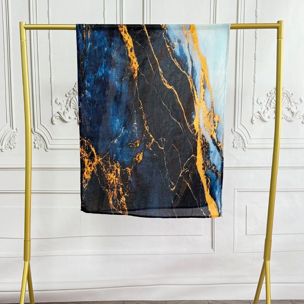 Watercolor Artistic Modal Hijab with Painted Floral Motifs (MH144) - Mariam's Collection