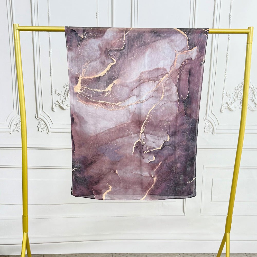 Watercolor Artistic Modal Hijab with Painted Floral Motifs (MH144) - Mariam's Collection