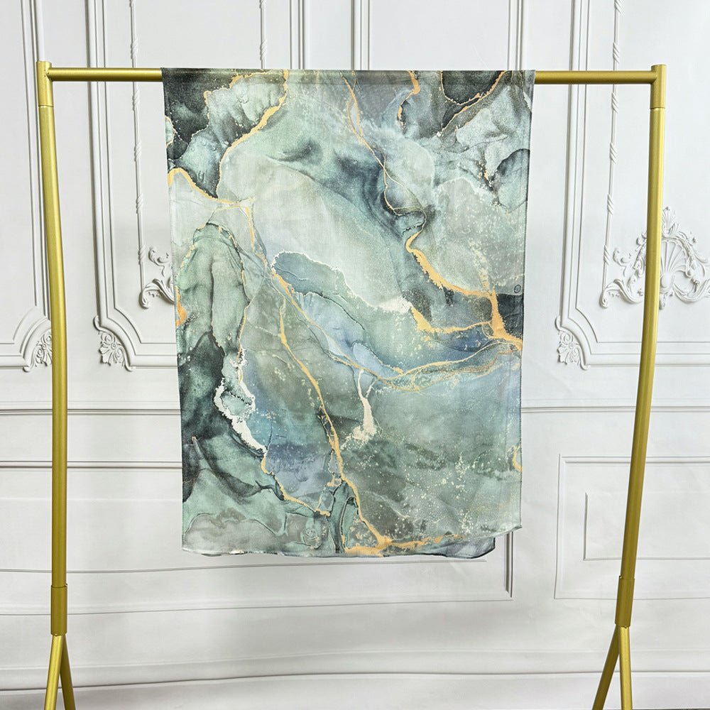 Watercolor Artistic Modal Hijab with Painted Floral Motifs (MH144) - Mariam's Collection