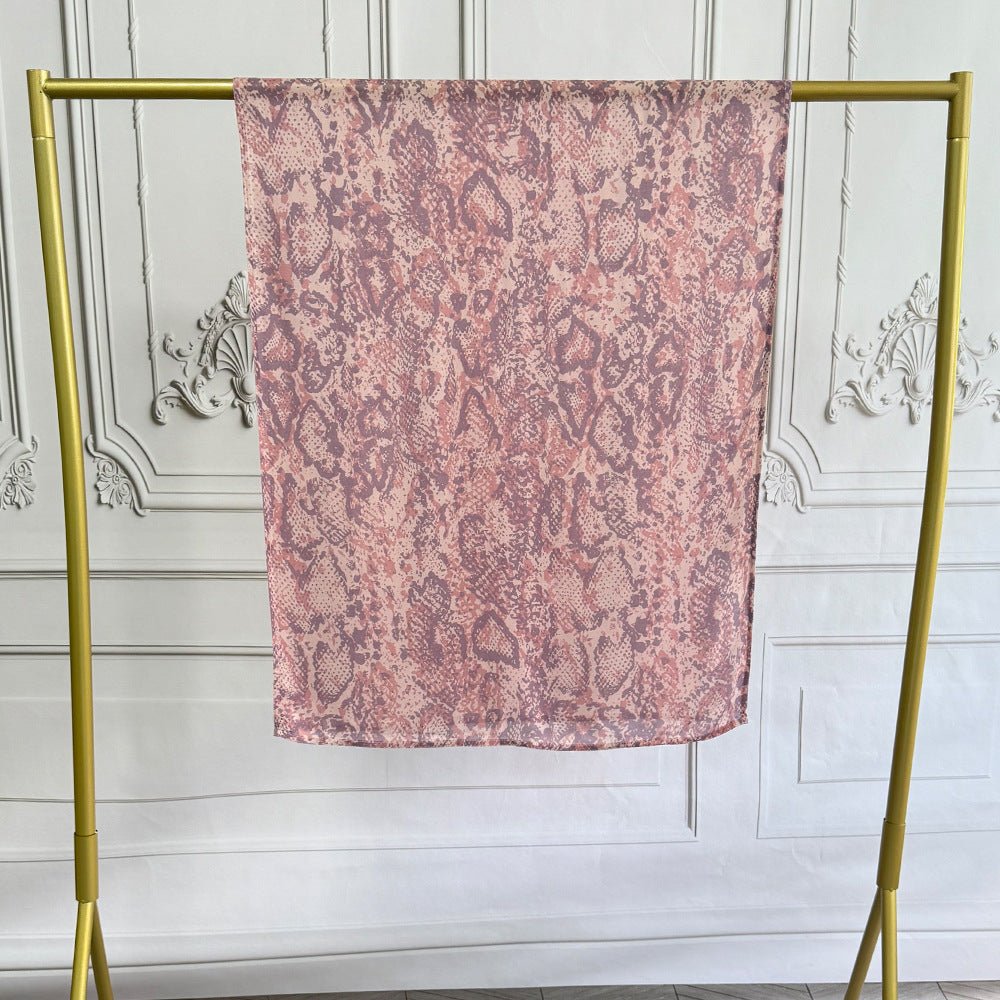 Watercolor Artistic Modal Hijab with Painted Floral Motifs (MH144) - Mariam's Collection