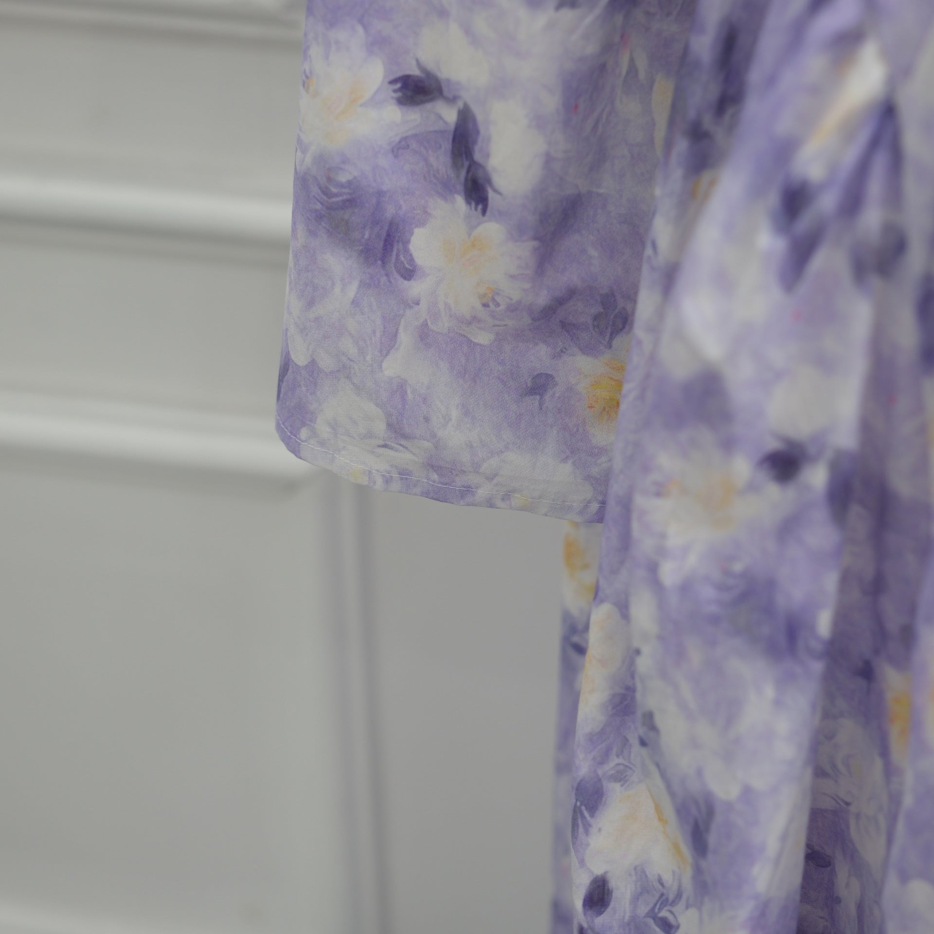 Watercolour Floral Print Flared Sleeve Maxi Dress(MS516) - Mariam's Collection