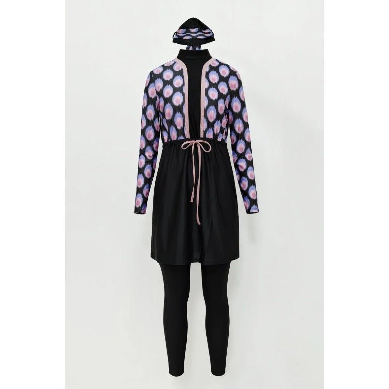 Women Muslim Swimwear Islamic Modest Swimsuit 3 Pieces Full Cover Hijab Long Sleeve Burkini Top Dress + Pants. (MB017) - Mariam's Collection