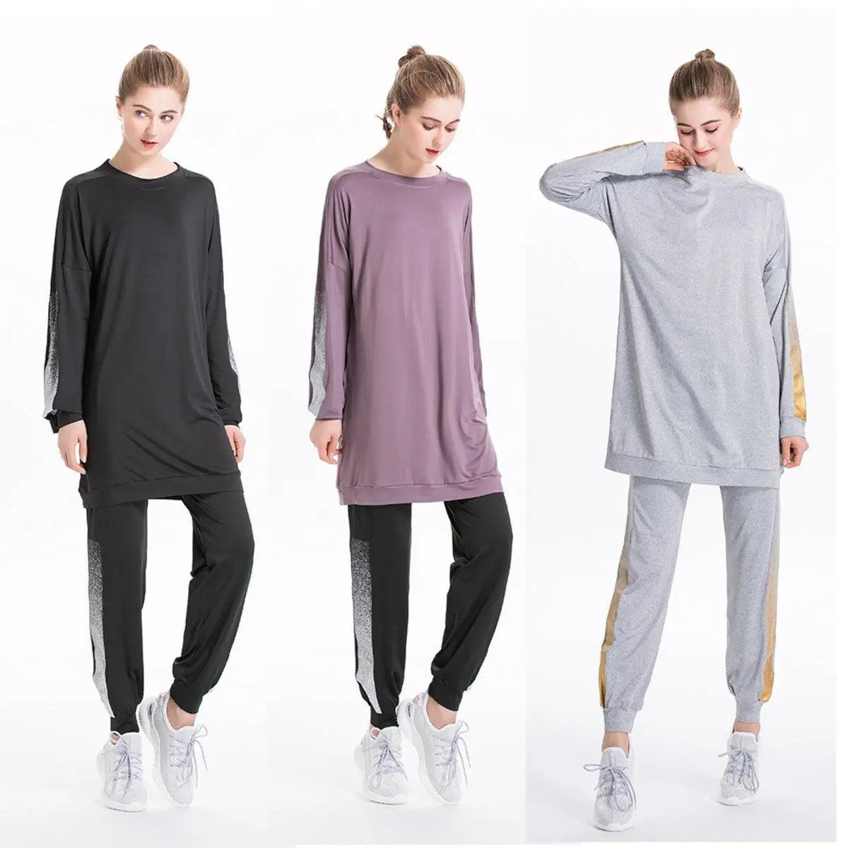 Women's Casual Two Piece Sweatsuit Set - Long Sleeve Crewneck and Joggers MB008 - Mariam's Collection